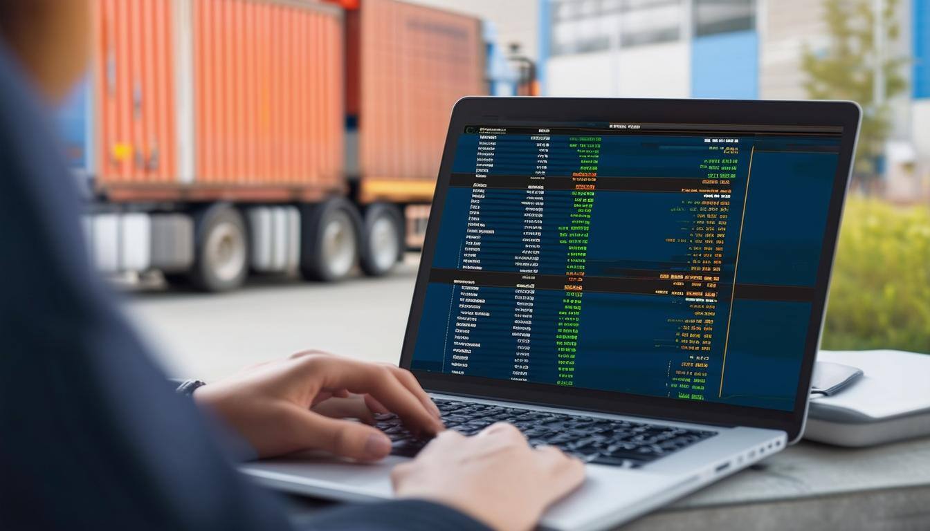 person on a laptop looking at freight charges-1